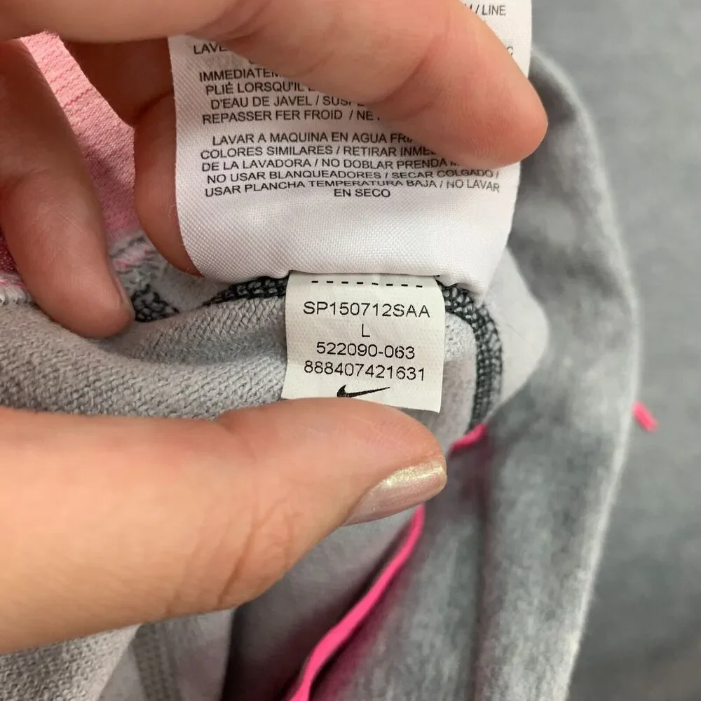 Nike Capri Sweatpants Girls L Large Gray Dri Fit Victory Cotton Nylon Blend Pant